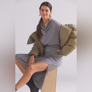 DAILY PRACTICE BY ANTHROPOLOGIE DRAPED COWL NECK MAXI DRESS